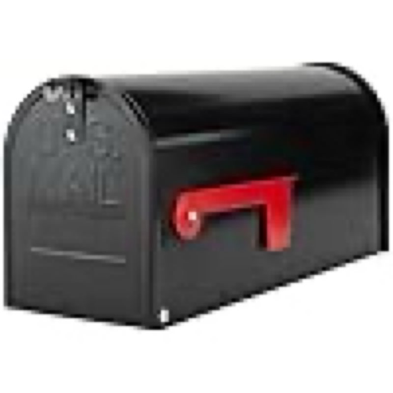 Black Metal Mailboxes for Outside Post Mount, Standard Mail Box, Galvanized Steel Heavy Duty Mailbox, Medium Capacity