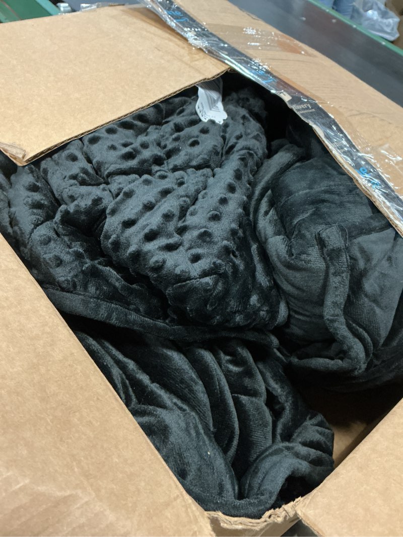 Condition photo showing As Is for wemore minky dot weighted blanket for adults twin size 15 lb, soft heavy blanket for stress relief a