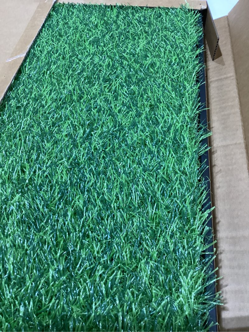 Condition photo showing New/Like New for Dog Grass Pad with Tray, 23''X17'' Small Artificial Turf Grass Potty, Reusable Puppy Pee Pads for Dogs, Portable Dog Litter Box for Indoor/Outdoor Potty Training Toilet
