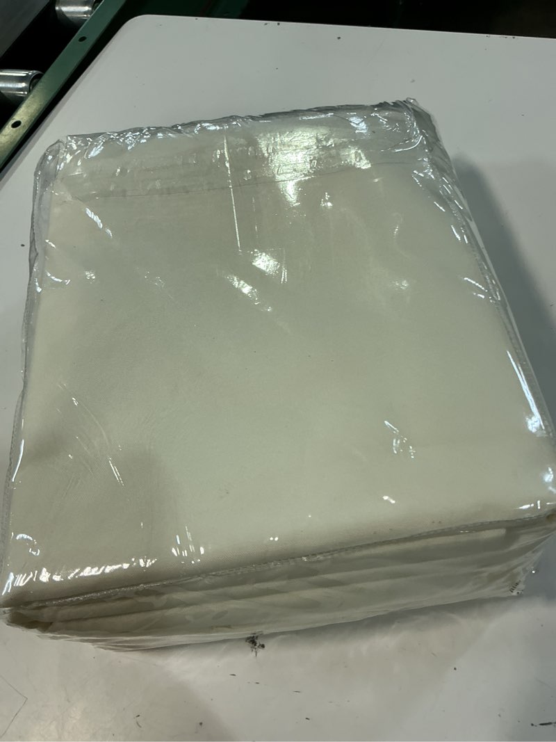 Condition photo showing As Is for brillmax 6 pack ivory tablecloths 60 x 102 inch for 6ft rectangle tables - 150 gsm polyester fabric, 15" standard drop, water, stain & wrinkle resistant cloth cover for wedding banquet dining buffet ivory 60x102 in, 6 pack