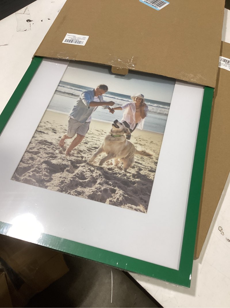 Condition photo showing Good Condition for decoruhome 16x20 picture frame, display pictures 11x14 with mat or 16x20 without mat, wall hanging poster frame, green, 1 pack green 16x20