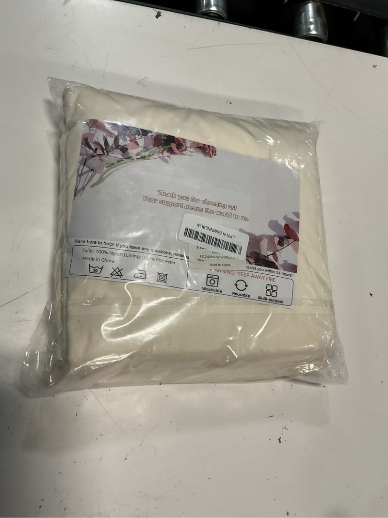 Condition photo showing New/Like New for 10x10ft wrinkle free ivory backdrop curtain for parties soft fabric drapes wedding ivory curtain backdrop for birthday party decorations background for photography 5x10ft,2 panels w5' x h10'(2 panels) ivory