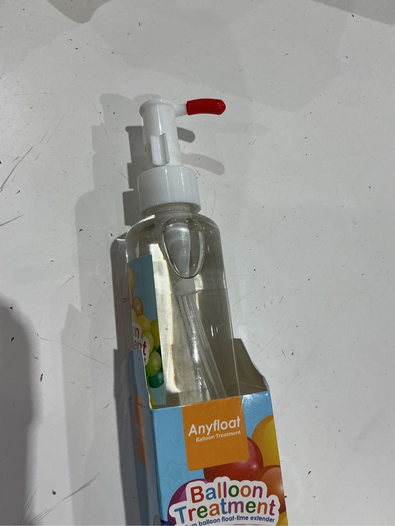 Condition photo showing Good Condition for 100ml helium balloon protection fluid, ultra high float treatment for latex balloons, makes helium latex balloons longer, long-lasting helium balloons for parties, pump included