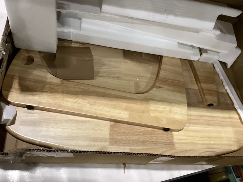 Solid Wooden Modern Triangle Coffee Table: Unique Funky Coffee Tables for Living Room, Oval Mid-Cent