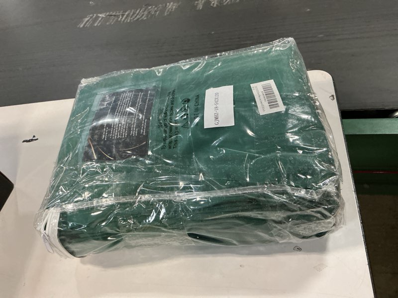 Condition photo showing Good Condition for DECOVSUN Pinch Pleated Green Curtains 120 Inch Extra Long,Light Blocking Blackout Pinch Pleat Tall Curtains for Large Window 42 Inch Width Living Room,Green 42X120 Inch 42"W x 120"L (Pack of 2) Green