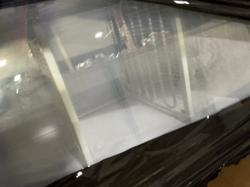 Condition photo showing As Is for koolmore 17 in. slim commercial merchandiser freezer with manual defrost, 6.5 cu. ft. capacity, etl listed in black (km-mdf-17s) one-door (slim) 6.5 cu. ft.