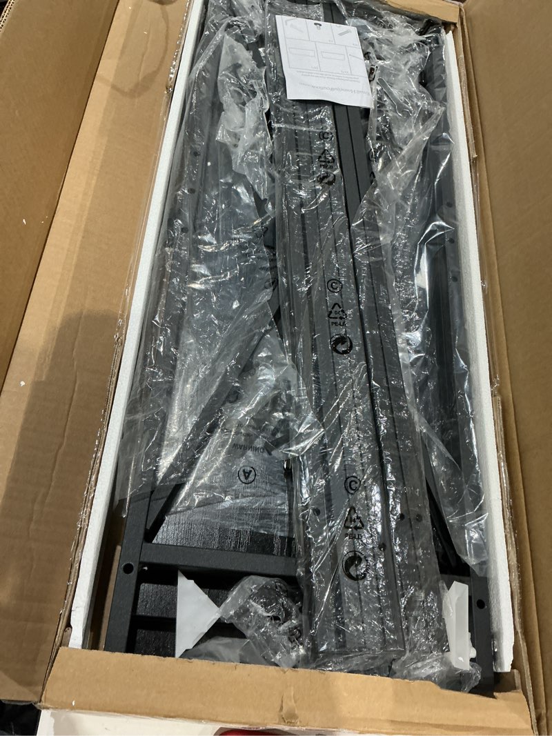 Condition photo showing Good Condition for homeiju console table 31.5" width, 3-tier entryway table with storage, industrial sofa table with open shelves, foyer tables for entryway, hallway, kitchen, living room and bedroom, black 31.5 inch black