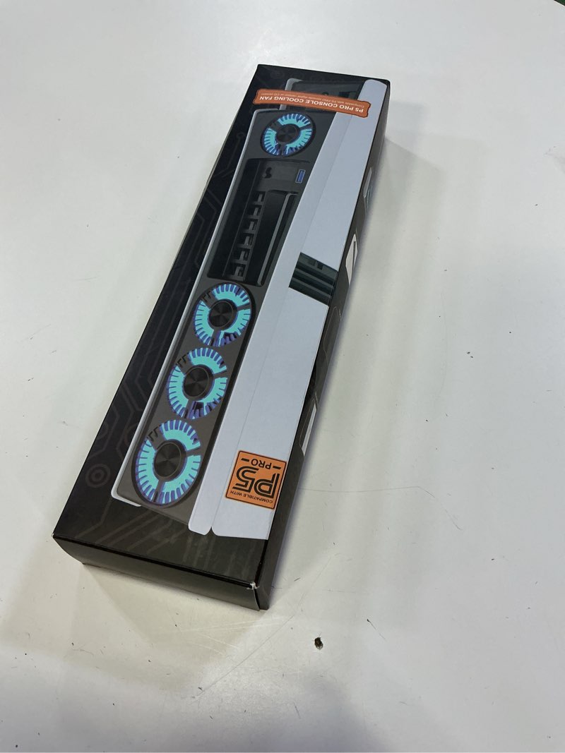 Condition photo showing New/Like New for juspro cooling fan for ps5 pro, quiet enhanced 4 cooler fan with adjustable speed, auto power on/off, cooling accessories with usb 3.0 port and led light for playstation 5 pro ps5 pro fan max