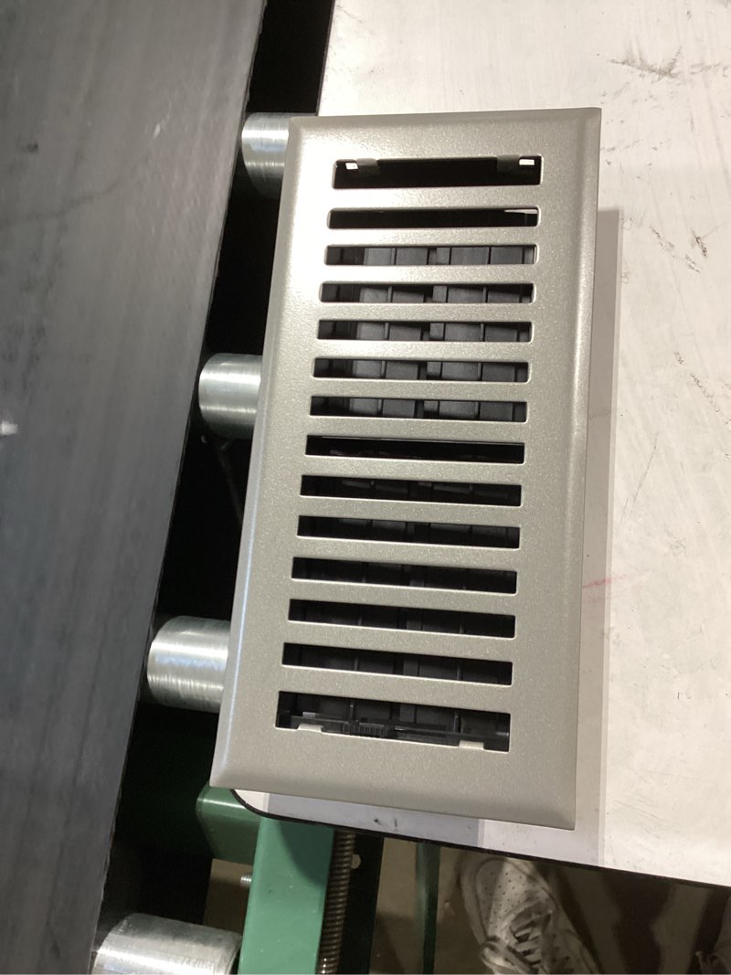 Condition photo showing As Is for allen + roth 4-in x 10-in maximum airflow steel graphite austin design floor register incomplete