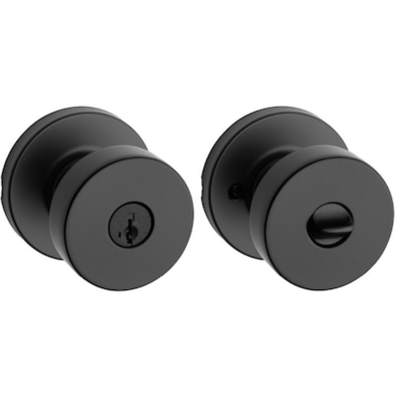 Kwikset Signature Series Pismo Matte Black Exterior Keyed Entry Door Knob ft. SmartKey