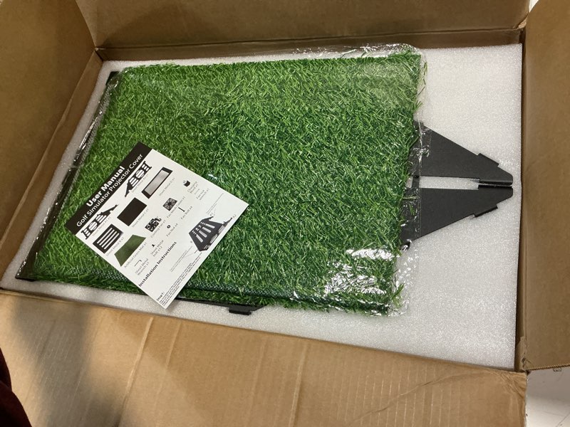 Condition photo showing New/Like New for golf simulator projector cover - floor mounted enclosure with cooling fan for optimal protection of outdoor golf simulation projectors - compatible with leading golf simulators and projectors