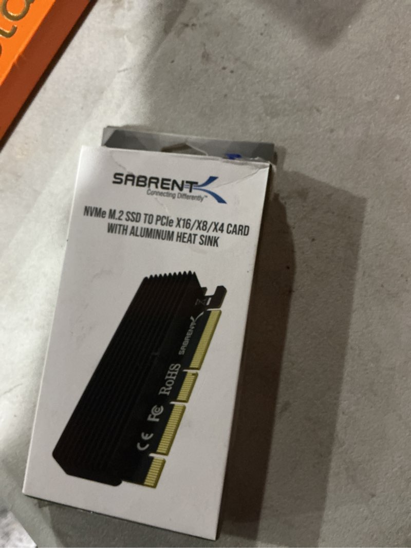 Condition photo showing Good Condition for SABRENT M.2 NVMe SSD to PCIe X16/X8/X4 Adapter Card with Aluminum Heatsink, Easy Install, Supports 2230/2242/2260/2280, Not Compatible with SATA or PCIe x1 (EC-PCIE)