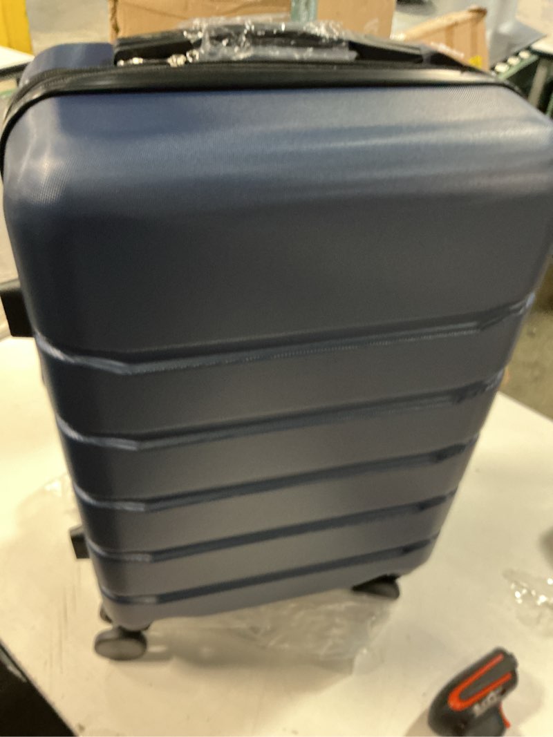 Condition photo showing New/Like New for sweetcrispy 20 inch carry on luggage, suitcase with spinner wheels blue