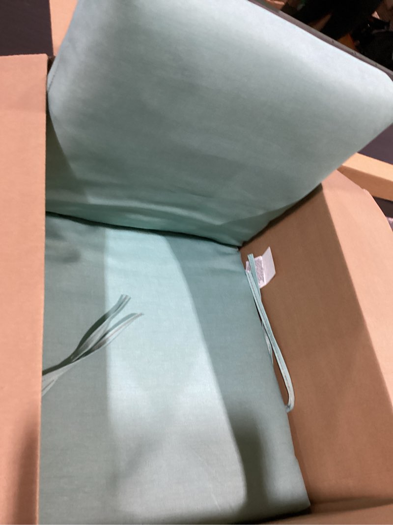 Condition photo showing Good Condition for arden outdoor midback chair cushion, 18 x 16.5, aqua leala