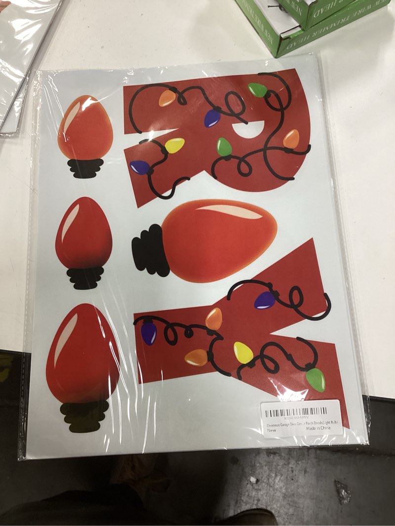 Condition photo showing New/Like New for Christmas Bulb Light Window Clings Winter Christmas Car Refrigerator Decorations Stickers Door Window Seasons Decals for Holiday Xmas Christmas Home Kitchen Living Room (Bulb Light) Light Bulb