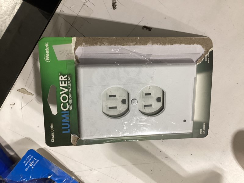 Condition photo showing As Is for LumiCover Classic Duplex Nightlight Wallplate  White
