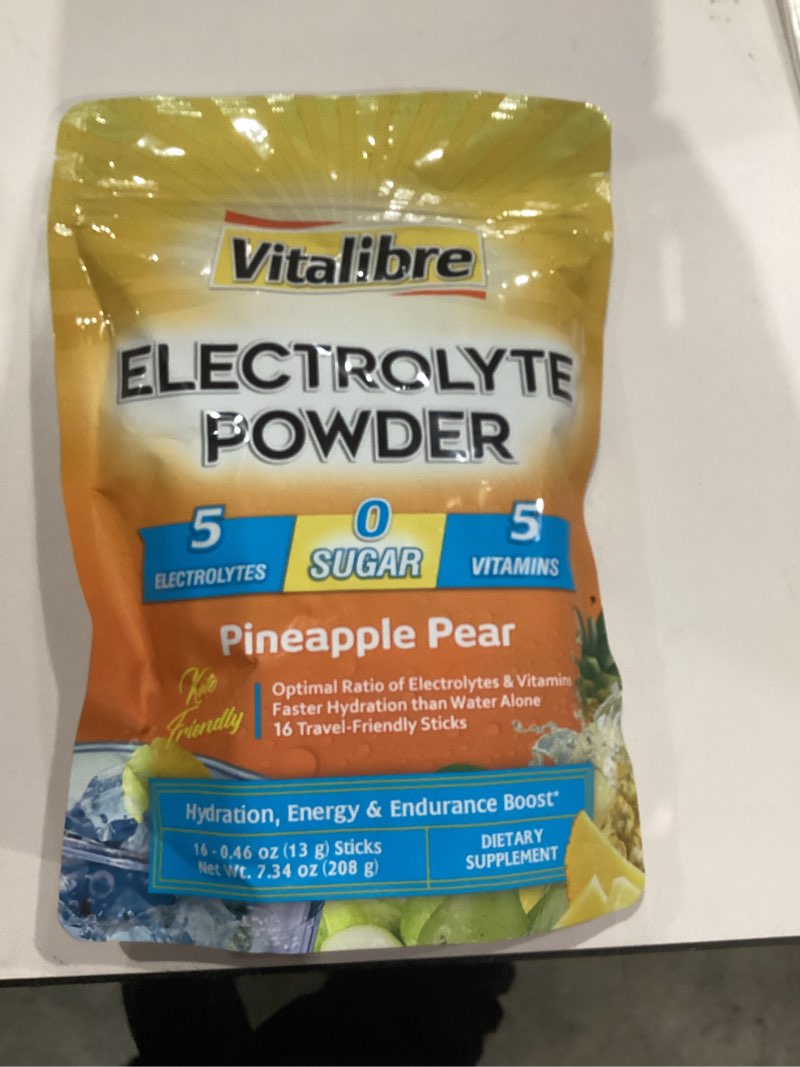 Condition photo showing New/Like New for Electrolytes Powder Packets | Magnesium, Potassium, Sodium, Vitamin C | for Rapid Hydration | Zero Sugar & Keto | 16 Stick Packs | Pineapple Pear Flavor Pineapple Pear 7.3 Ounce (Pack of 1)