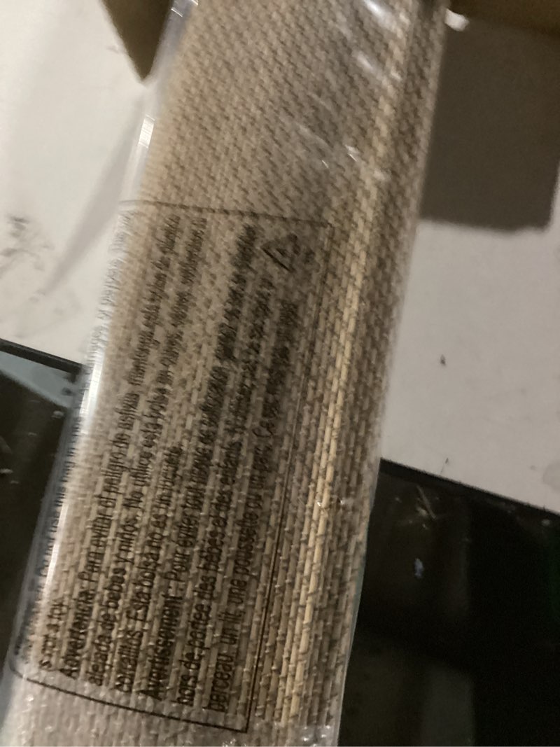 Condition photo showing New/Like New for lazblinds no drill cordless bamboo roman shades, light filtering blinds for indoor windows, roll up bamboo blinds for home, 20" w x 64" h, star-brown star-brown 20"w x 64"h