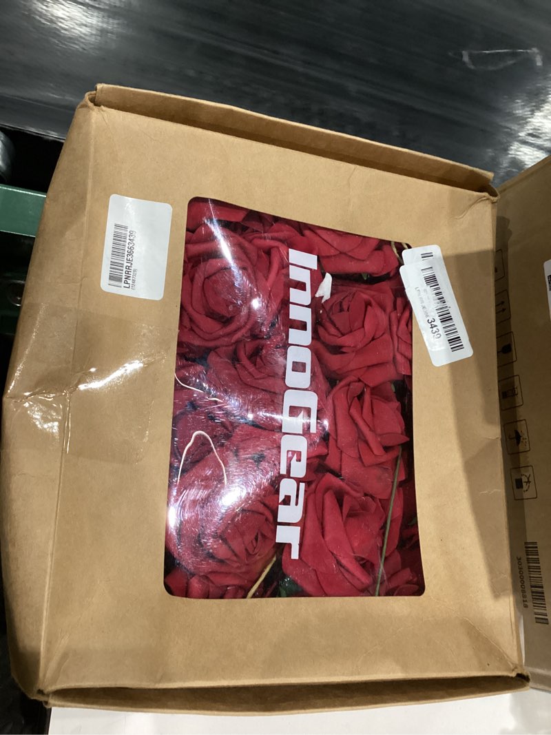 Condition photo showing New/Like New for SIMILAR TO NOT EXACT InnoGear Artificial Flowers, 50 Pcs Dark Red Foam Fake Roses Bulk with Stems for Decoration Celebration DIY Wedding Bouquets Centerpieces Bridal Shower Party Christmas Tree Dark Red 50
