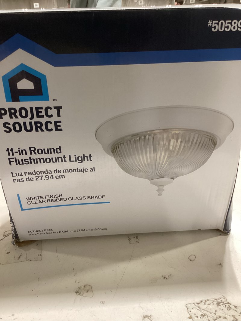 project source 11-in w white ceiling flush mount