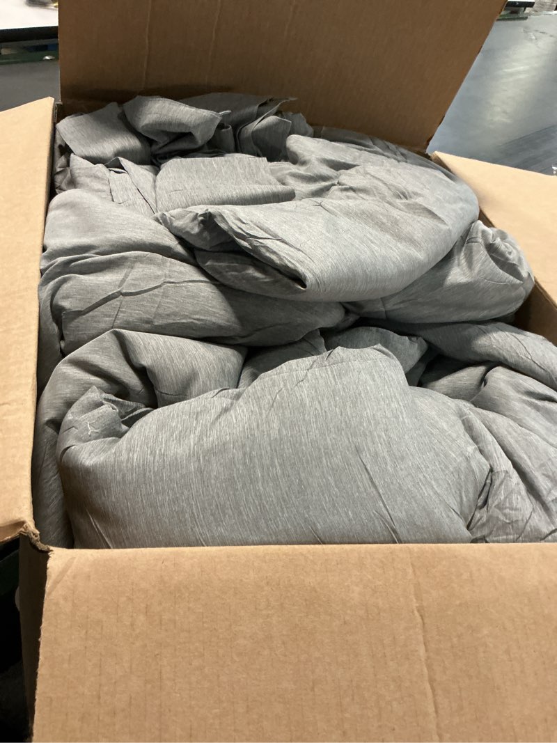 Condition photo showing As Is for Bedsure Super King Comforter Set - Dark Grey Soft Bedding for All Seasons, Cationic Dyed Bed Set, 3 Pieces, 1 Super King Size Comforter (120"x120") and 2 Pillow Shams (20"x36"+2") Super King(3-piece with Sheet Set) 02 - Dark Grey