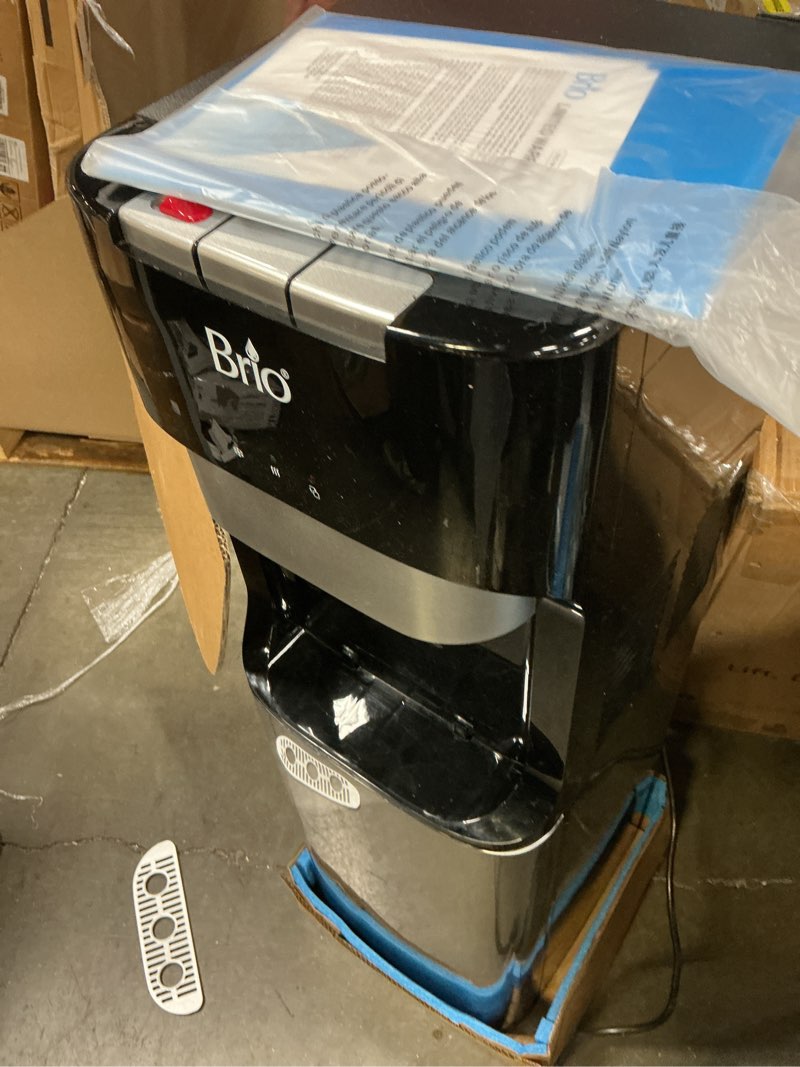 Condition photo showing As Is for Brio Bottom Loading Water Cooler Dispenser for 5 Gallon Bottles - 3 Temperatures with Hot, Room & Cold Spouts, Child Safety Lock, LED Display with Empty Bottle Alert, Stainless Steel