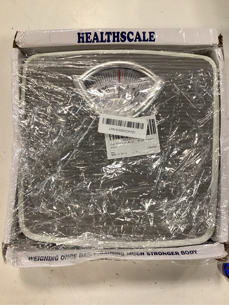 Condition photo showing As Is for minkissy mechanical weight scale body portable bathroom scale for accurate measurements and compact for home use