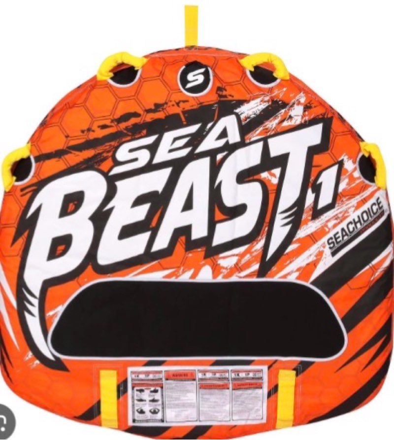 Seachoice Sea Beast 1 Deck Tube, Reinforced Towing System, Foam Handles w/ Knuckle Guards, 50 In. X 