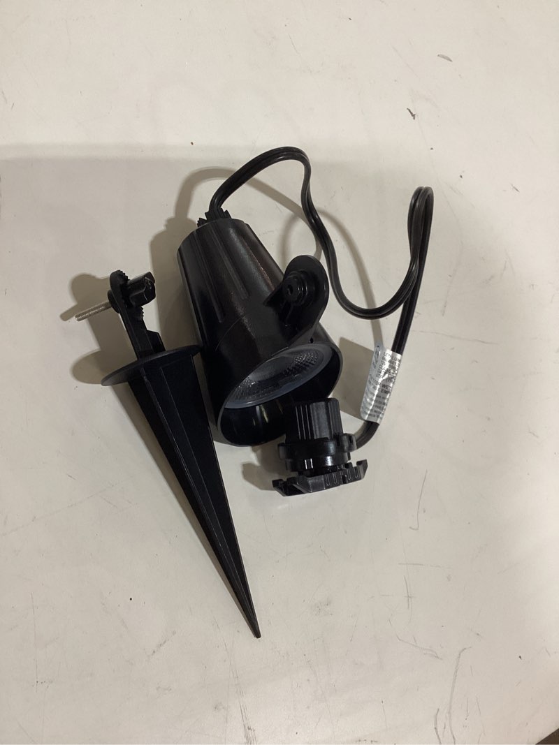 Condition photo showing As Is for harbor breeze spot light 450 -lumens 5 -watt black low voltage warm white hardwired led spot light
