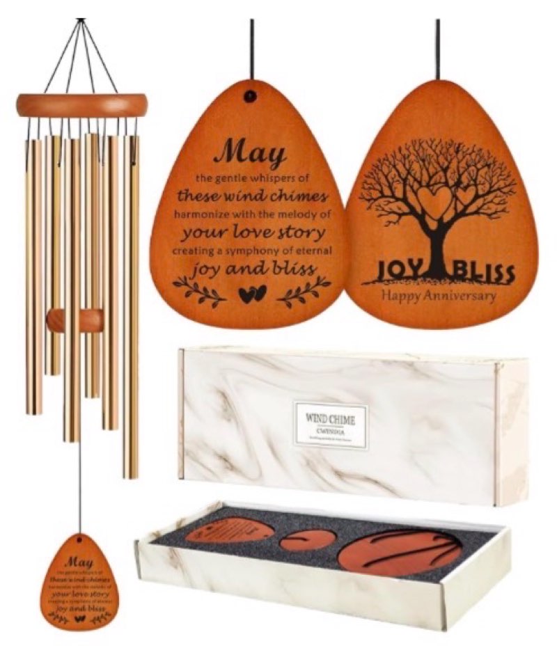 35\" wind chimes anniversary wedding gifts for couple, unique parents wedding anniversary decorations