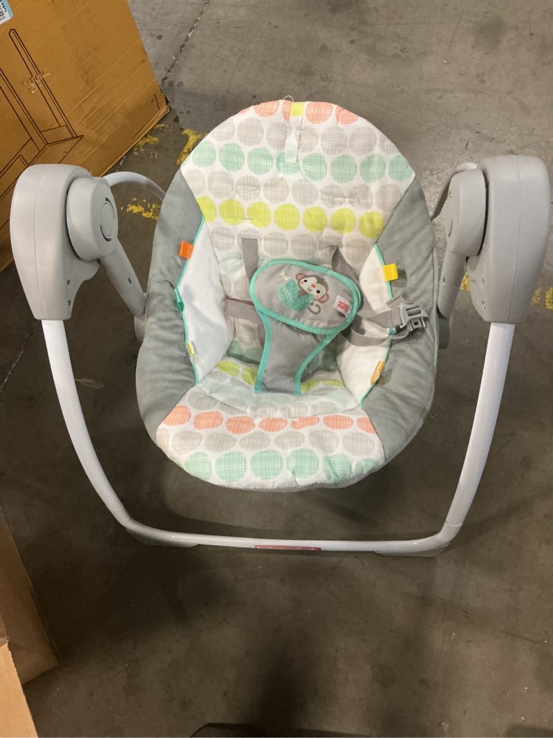 Condition photo showing As Is for Bright Starts Playful Paradise Portable Compact Automatic Baby Swing with Music, Unisex, Newborn +