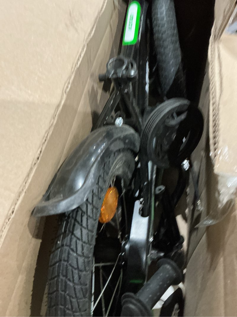 Condition photo showing As Is for aceger simon kids bike for boys girls toddlers, unisex for aged 3-13 years, 12 14 16 18 inch children bicycle with training wheels, 20 inch bike with kickstand green 14" with training wheels