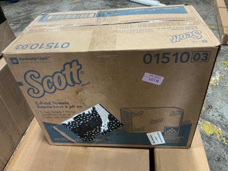Condition photo showing New/Like New for scott professional essential c-fold folded paper towels bulk (01510) fast-drying absorbency pockets 13.15x10.125" towel white (200 sheets/pack 12 packs/case 2400 sheet total) 200 count (pack of 12)"