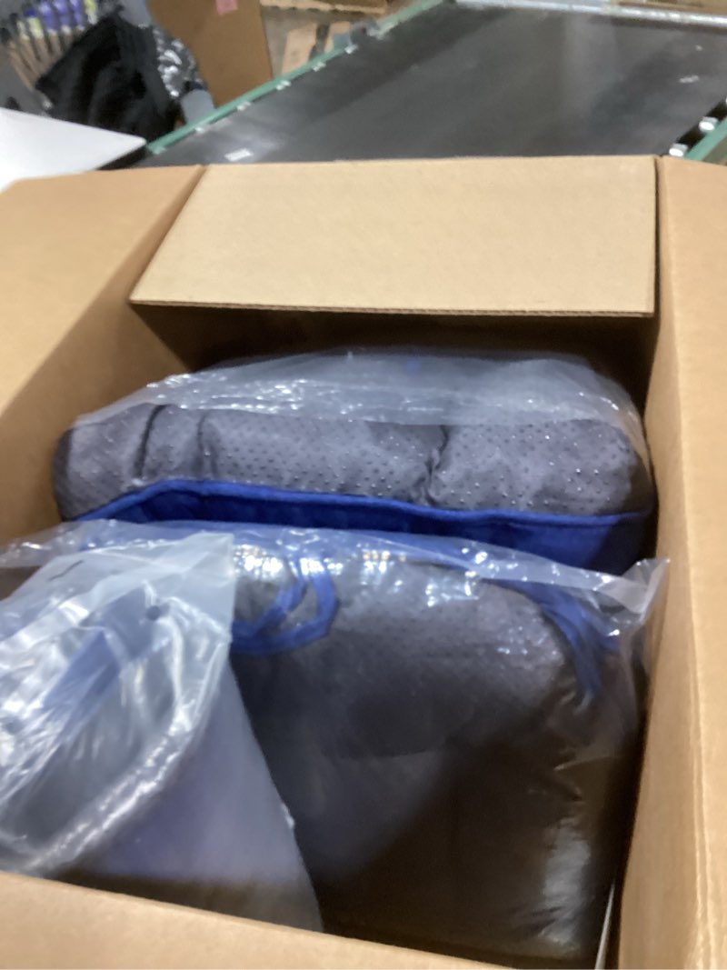 Condition photo showing New/Like New for Chair Cushions for Dining Chairs, Seat Cushions for Kitchen Chairs, Indoor Seat Cushions with Ties, Tufted Foam Chair Pads, Non Slip Chair Cushions Set of 6, 15.5" x 15.5" x 4", Navy Blue Navy Blue Pack of 6