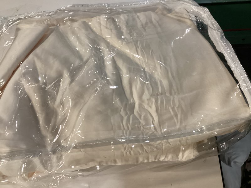 Condition photo showing Good Condition for CozyLux King Size Comforter Set Ivory Seersucker 7 Pieces Bed in a Bag King Comforter Set with Sheets, Luxury Soft Bedding Set with Down Alternative Comforter, Sheets, Pillowcases & Shams All Seasons Ivory King