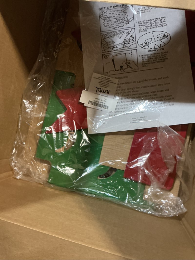 Condition photo showing New/Like New for Jumbl Christmas Decoration Wonder Wreath Jumbo (44" X 36") Card & Photo Display Holder. for Home, Work, Schools, Party. Great Way to Go Down Memory Lane.