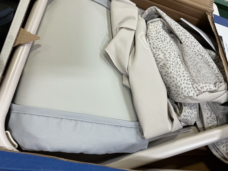 Condition photo showing Good Condition for chicco lullago anywhere portable bassinet, lightweight, space-saving with waterproof mattress and fitted sheet, travel-friendly, includes carry bag, lyric/beige lullago anywhere lyric