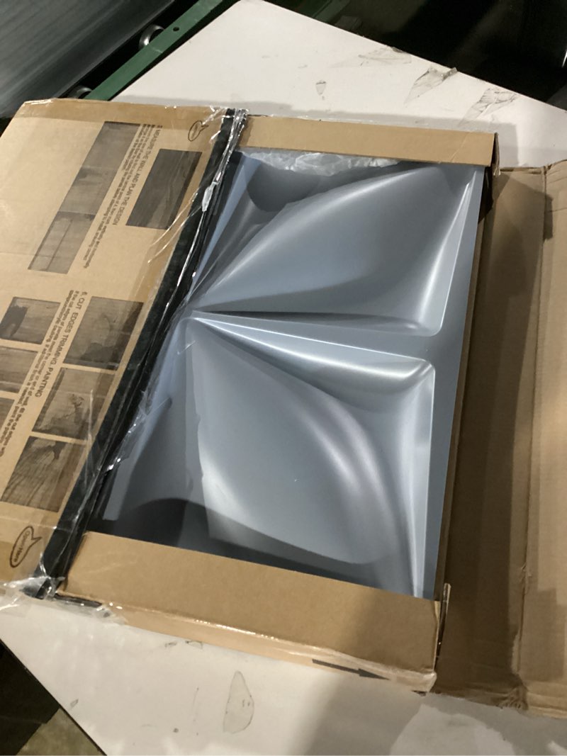 Condition photo showing New/Like New for art3d matt grey silver 3d wall panel pvc flower design cover 3 sq meter, for interior wall decor in living room,bedroom,lobby,office,shopping mall gray