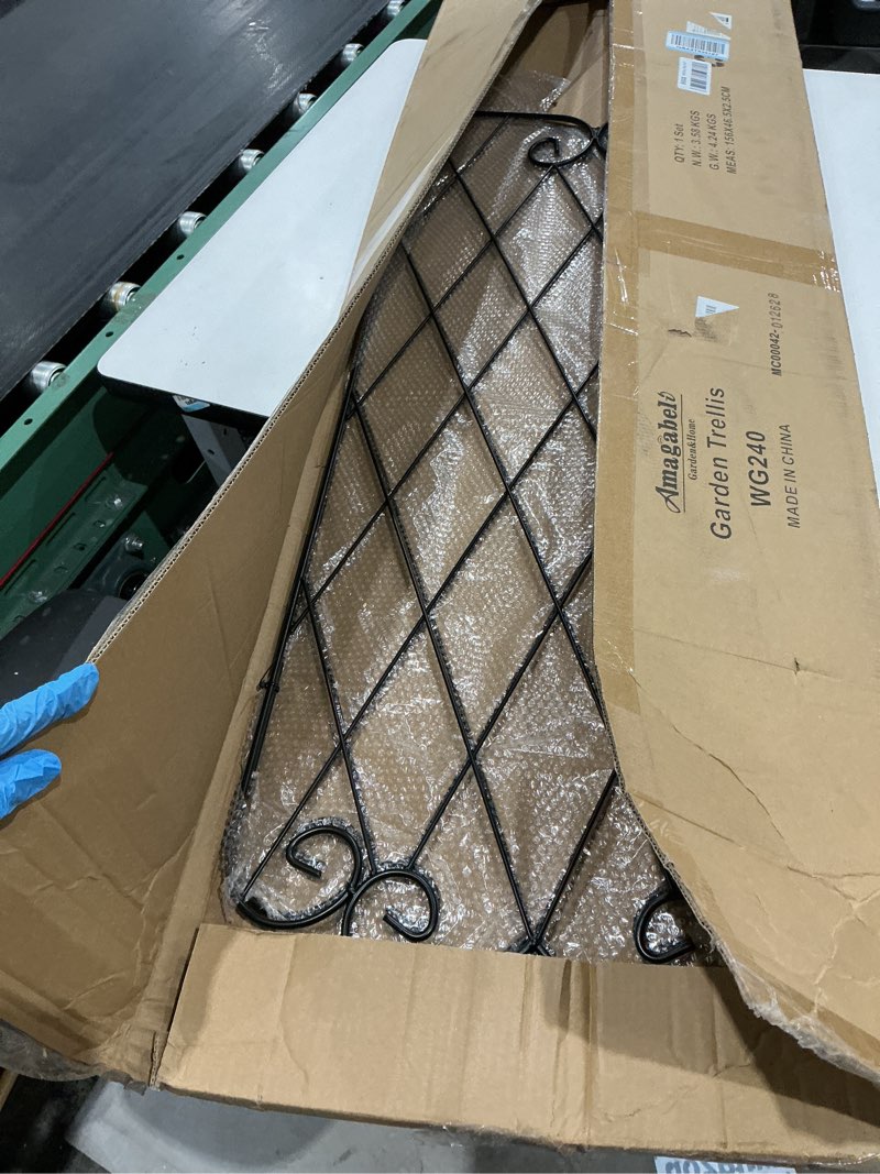 Condition photo showing Good Condition for amagabeli garden & home 2 pack 60" x 18" garden trellis for climbing plants outdoor metal rustproof roses trellis potted vines vegetables flowers wire lattices for ivy cucumbers clematis black 60"x18" black-2pack
