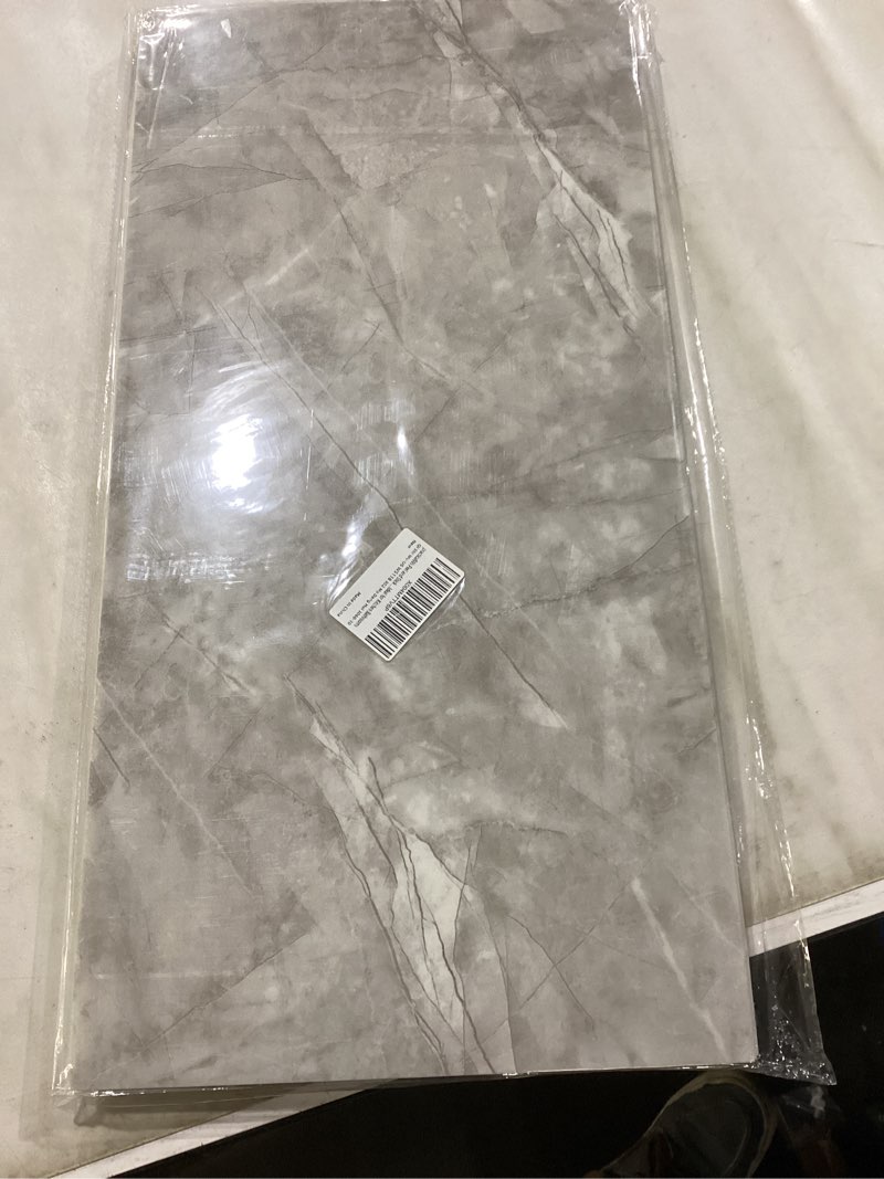 Condition photo showing New/Like New for practicalWs 10pcs Marble Peel and Stick Tile for Kitchen Backsplash, 23.6"x11.8" Waterproof Gray PVC Wall Tiles for Bathroom Walls, Self Adhesive Shower Panels/Wallpaper for Wall Decor 23.6" x 11.8" x 10-Pack Gray