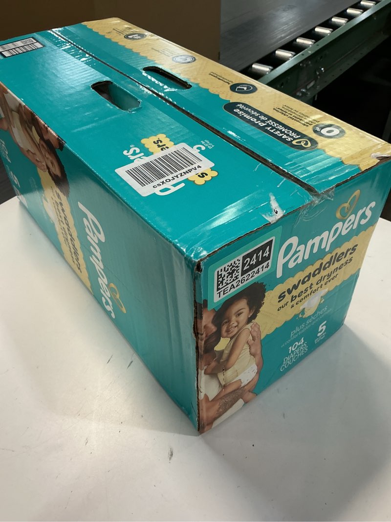 Condition photo showing New/Like New for Pampers Baby Diapers - Swaddlers - Size 5, 104 Count, Ultra Absorbent Disposable Infant Diaper Size 5 104