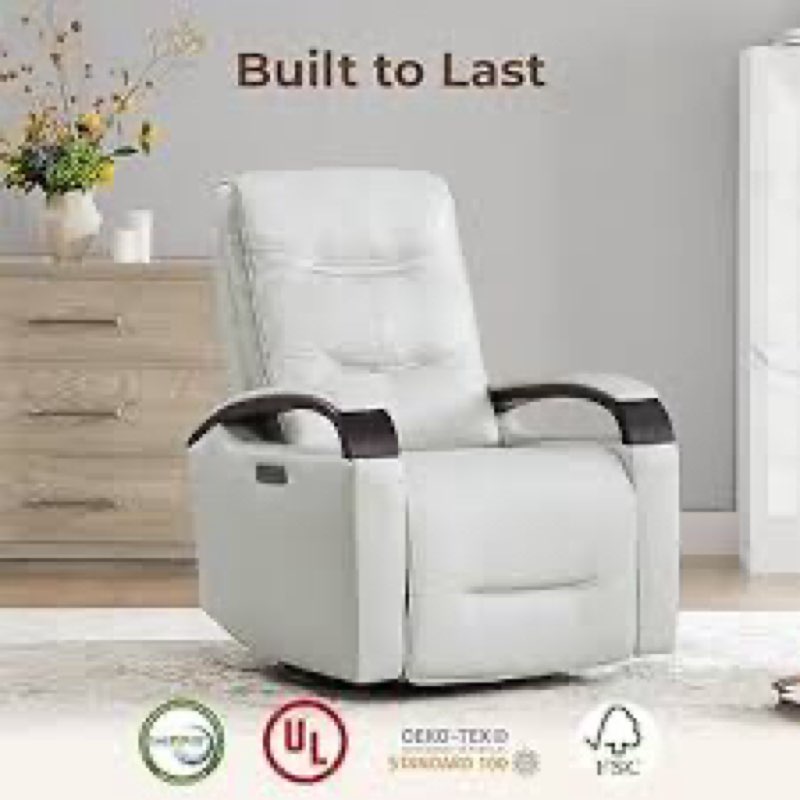 (Similar )Taiyab Power Recliner Swivel Glider Rocker Recliner Breathable Leath