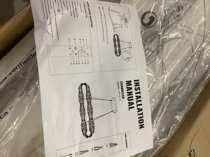 Condition photo showing New/Like New for chandelier model no: yxp0160-1d