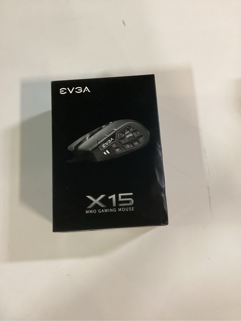 evga x15 mmo gaming mouse, 8k, wired, black, customizable, 16,000 dpi, 5 profiles, 20 buttons, ergon
