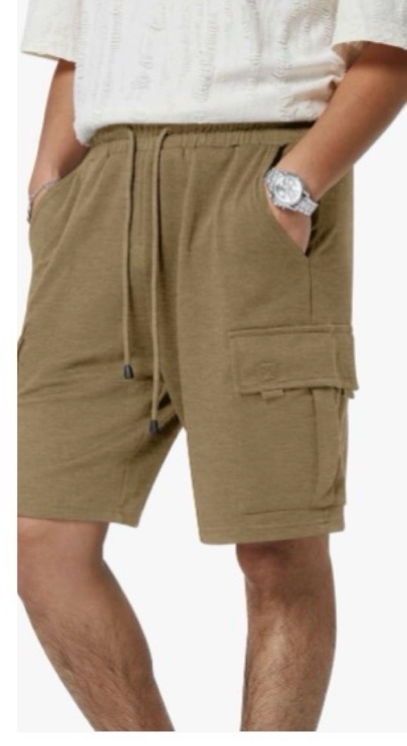 JMIERR Mens Shorts Casual Cotton Drawstring Elastic Waist Jogger Athletic Workout Gym Cargo Sweat Sh