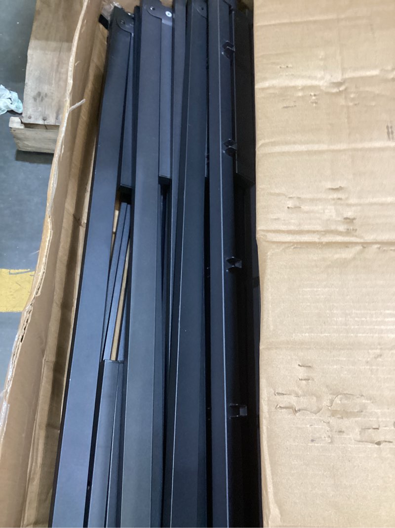Condition photo showing Good Condition for metal platform bed frame king size, 18 inch height with heavy duty steel support, no box spring needed, easy assembly and underbed storage,black