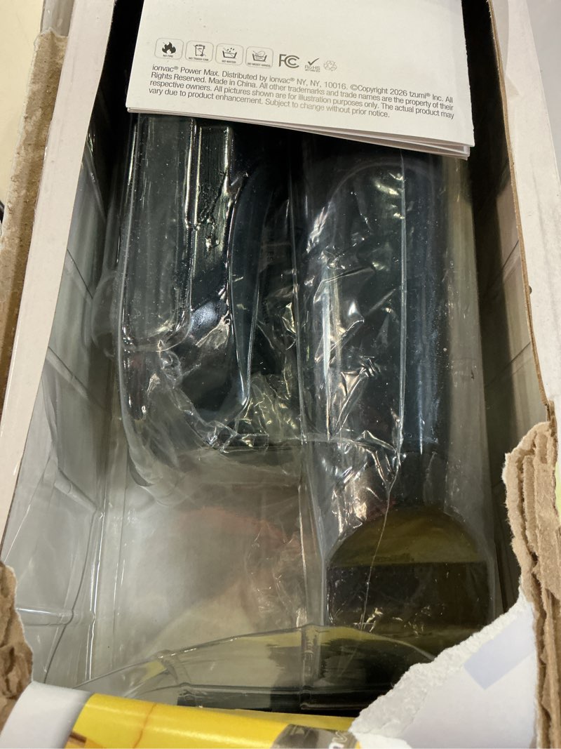Condition photo showing As Is for tzumi ionvac powermax 5v cordless handheld vacuum cleaner
