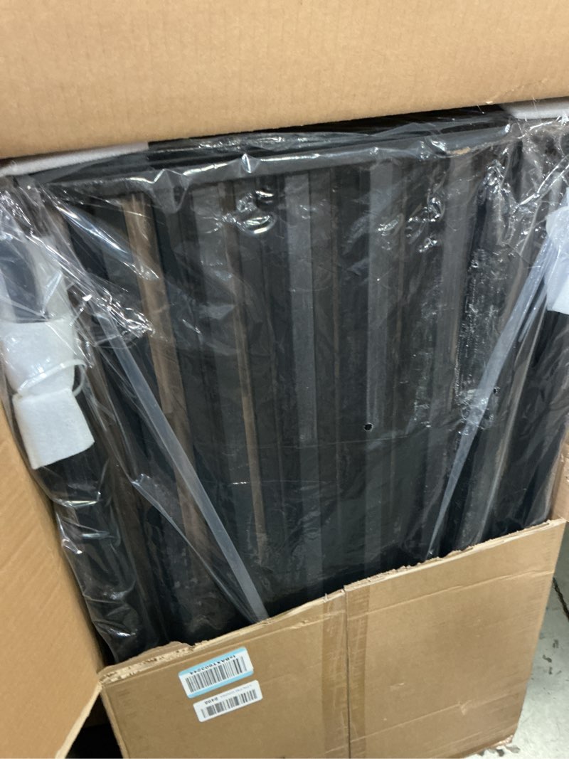 Condition photo showing Good Condition for dog gate free standing with door for stairs, 36" tall dog fence freestanding indoor outdoor use for doorways, metal black 4 panels 36" 4 panels