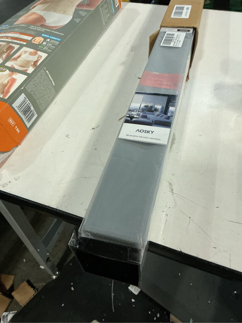 Condition photo showing Good Condition for AOSKY Blackout Roller Shades Cordless Blinds for Windows, Free-Stop Shades with Valance, Thermal Insulated Fabric, UV Protection, Natural Woven Blinds for Home and Office (20" W x 72" H, Heather Grey) Heather Grey 20"W x 72"H
