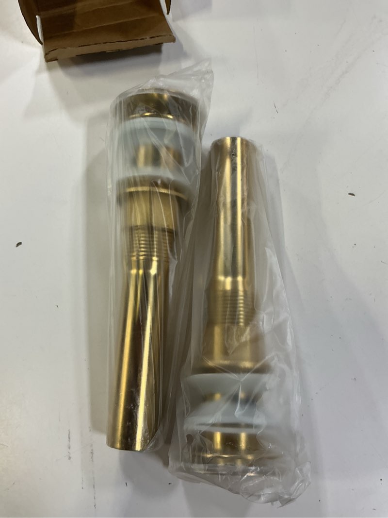 Condition photo showing Good Condition for rockgoya bathroom sink drain, 2 pack gold drain stopper bathroom sink with overflow, pop up drain assembly with detachable strainer basket, built-in anti-clogging strainer,stainless steel with overflow gold-2 pack